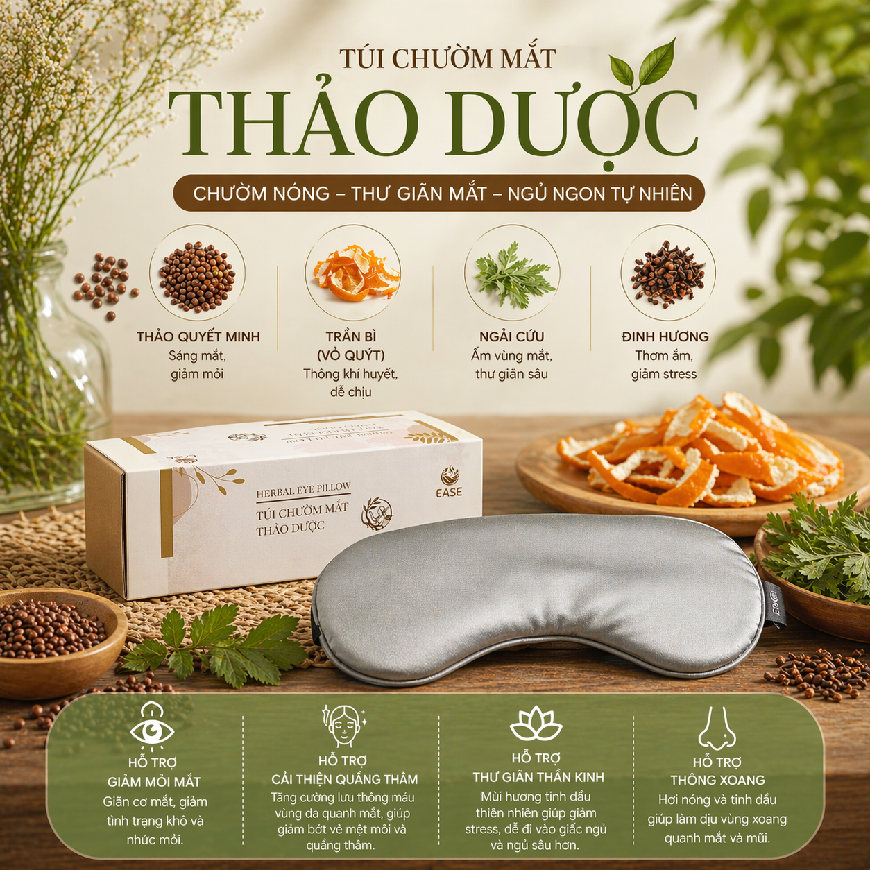 Túi Chườm Mắt Thảo Dược EASE
