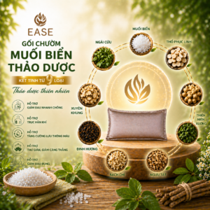 Gối chườm muối biển thảo dược EASE hỗ trợ giảm đau xương khớp, thư giãn cơ thể từ 9 loại thảo dược thiên nhiên