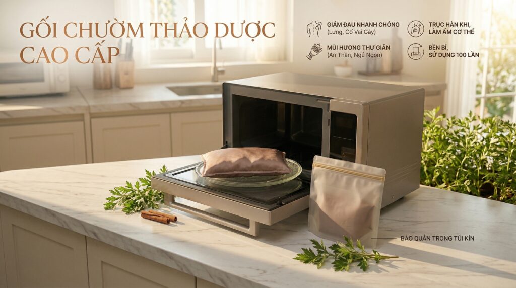 Thư giãn cấp tốc chỉ sau 1-3 phút làm nóng bằng lò vi sóng với gối chườm EASE. Bật mí bí mật bảo quản trong túi zip chuyên dụng đi kèm giúp khóa chặt tinh dầu thảo mộc, duy trì hiệu năng trị liệu lên tới 100 lần sử dụng.