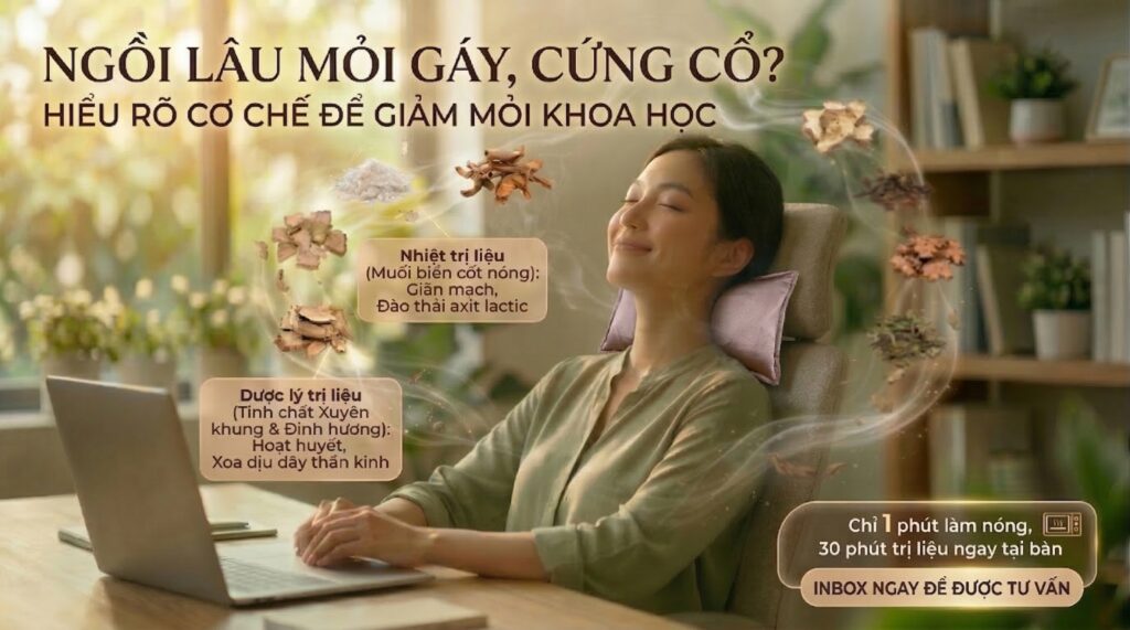 Gối chườm thảo dược muối biển EASE – kết hợp 9 thảo mộc y học cổ truyền